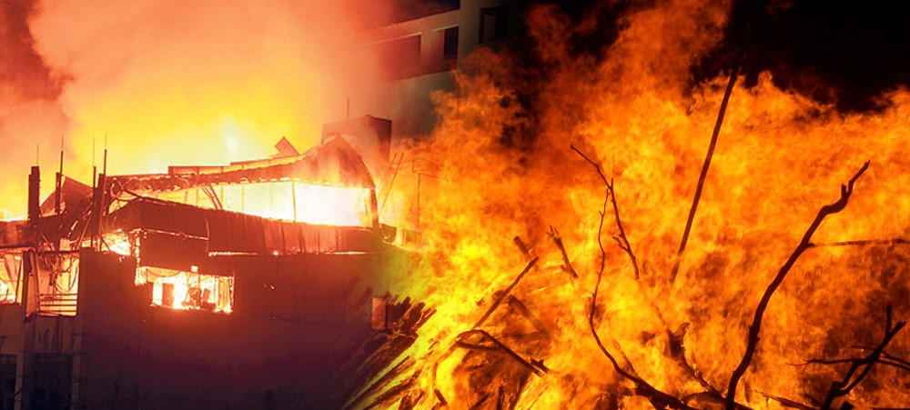 हरिपूर्वा ५ स्थित धोबियाही टोलमा आगलागी हुँदा पाँच घर जलेर नष्ट